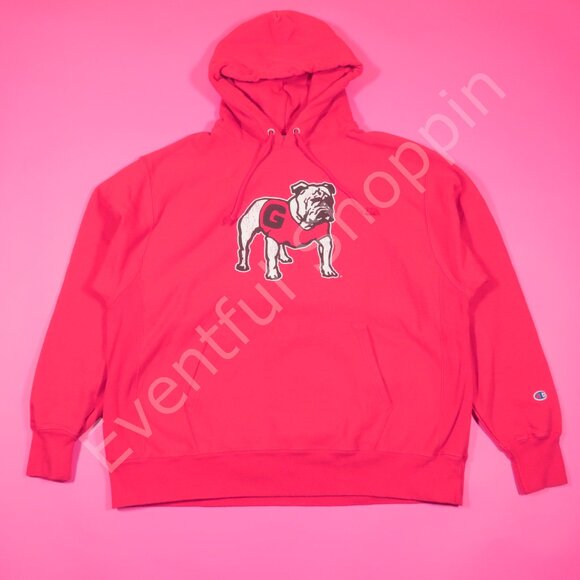 Champion Reverse Weave Georgia Bulldogs Hoodie in Red Size XL - Picture 2 of 7